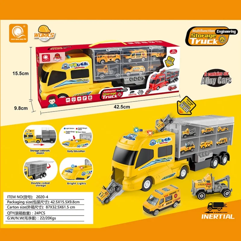 

Construction Toys Truck Storage Die-cast Vehicle Transporter Car Set Alloy Engineering Trucks Mini Alloy Cars Toy for Boys Gifts