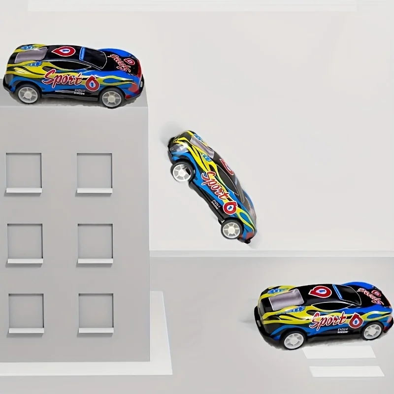 Alloy Pull Back Car Toys, Mini City Cartoon Inertia Racing Car, Model Diecast Vehicle For Boys Girls Birthday Gift