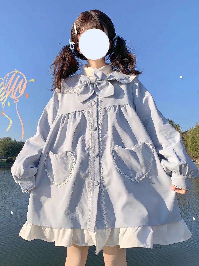 Japanese Style Soft Girl Lolita All-Matching Cotton-Padded Jacket Fleece-lined Thickened Small Furry Overcoat Coat Winter Parkas