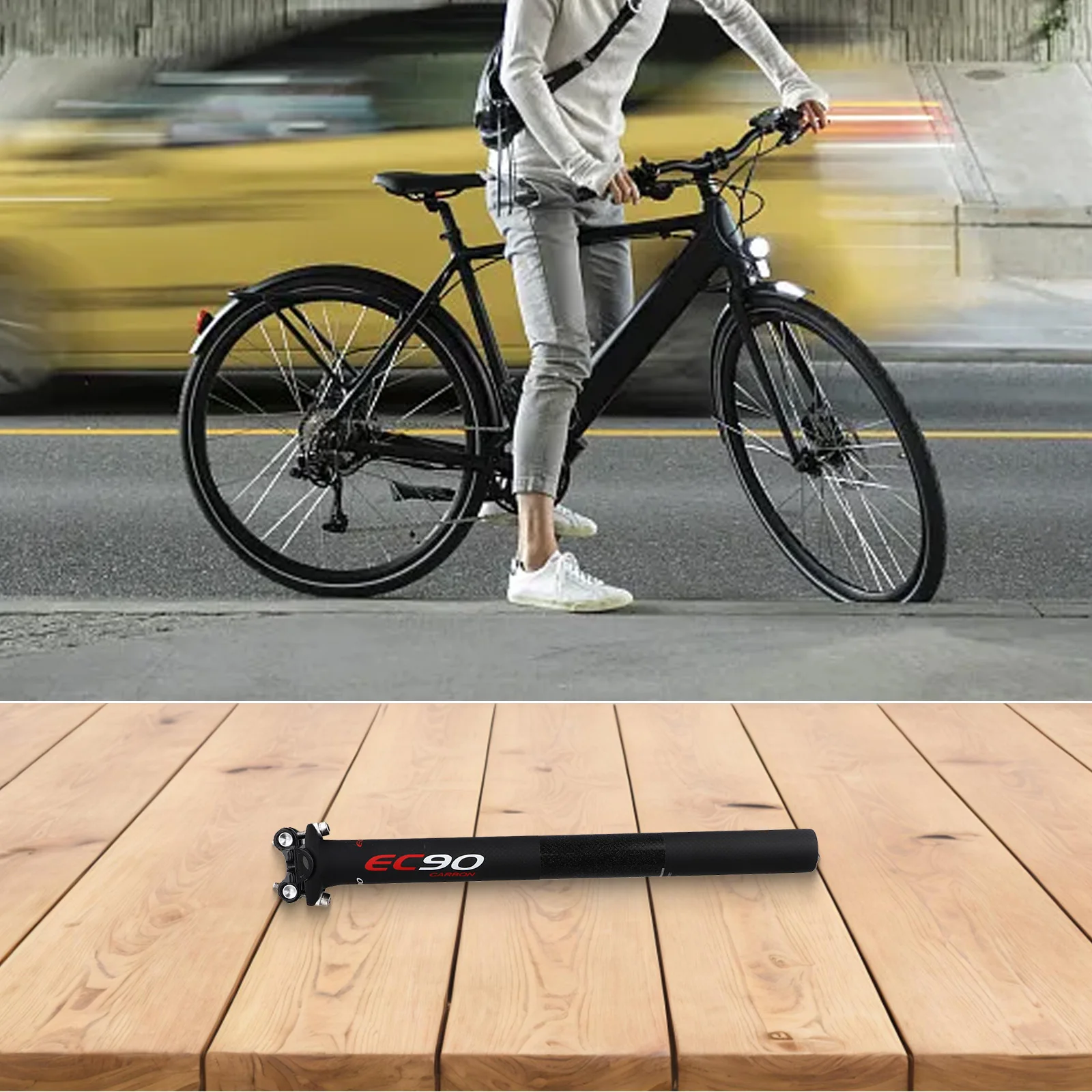 Selim de bicicleta de estrada mtb, 27.2/30.8/31.6mm, fibra de carbono, tubo de selim, dobrável, modificado, peças de ciclismo