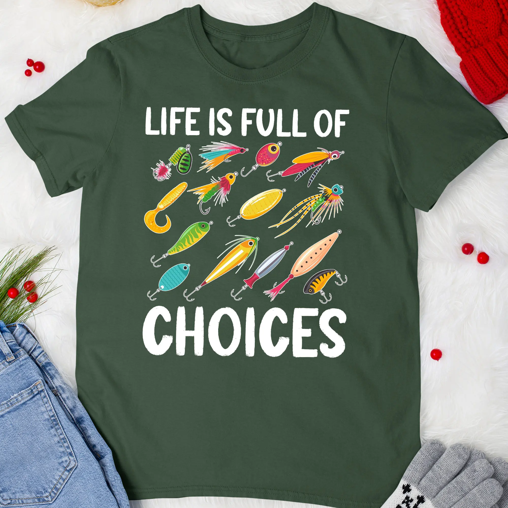 Fishing Lovers T Shirt Types of Bass Lures Assorted Fisherman For