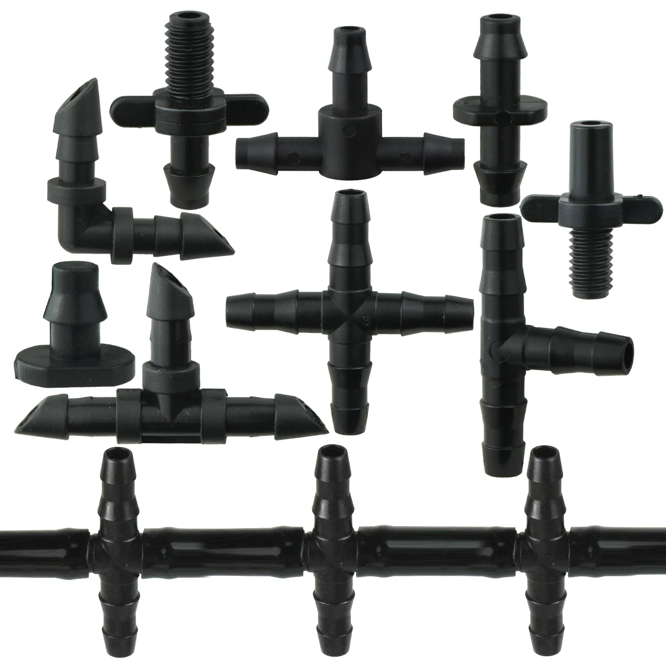 KESLA 50pcs Garden Tee Connector 4/7mm 1/4'' Hose Pipe Water Tubing Barb Hose Fitting Drip Irrigation Adapter Coupling Repair