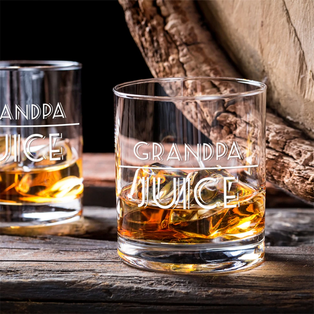 Whiskey Glasses Gift for Grandpa Grandfather Juice Cup Whiskey Rocks Glass Monogram Glassware Father's Grandpa's Dad Daddy Gifts