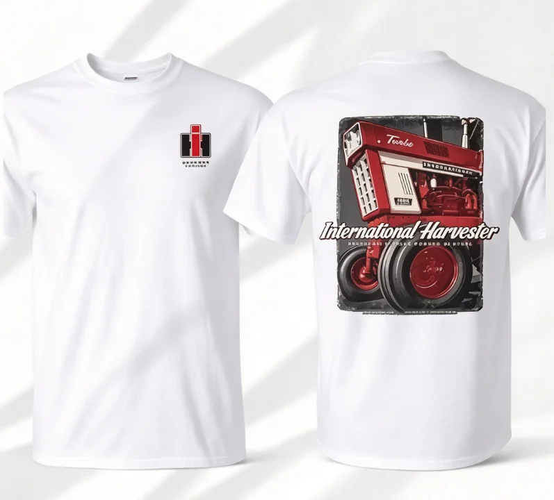 2026 new Dual‑Sided Vintage Tractor Graphic Print High‑Quality Comfort Loose Retro Short‑Sleeve Tee