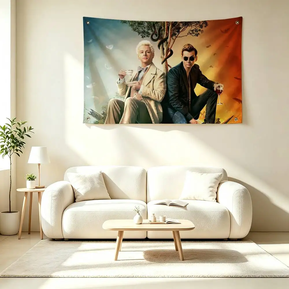 F-Fantasy TV Series Good Omens  Flag Suitable For Party Club Outdoor Interior Wall Decoration Banner Fans Gift
