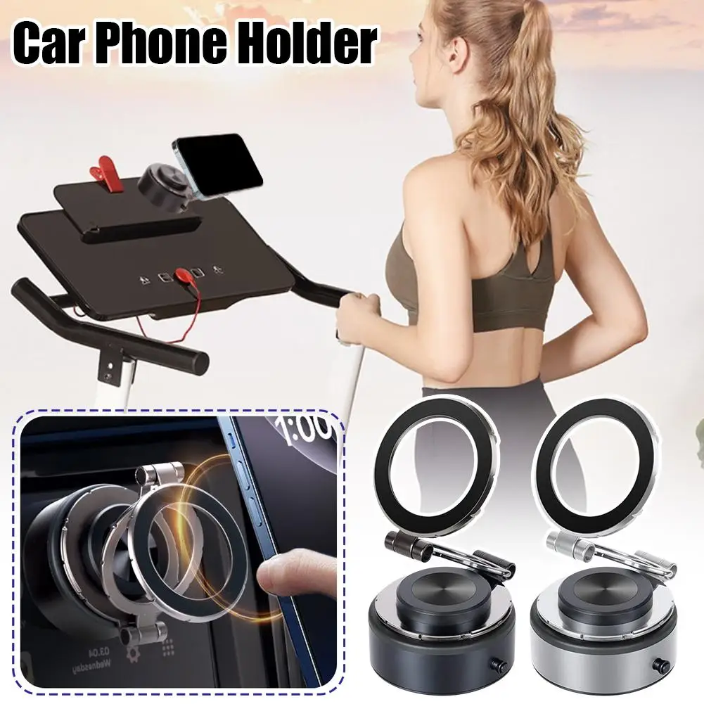 Upgraded Vacuum Adsorption Magnetic Mobile Phone Holder For Magsafe Folding 360° Rotation Stable Suction Cup Phone Bracket Stand