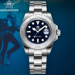 ADDIESDIVE Quartz Watches Luxury Men Blue 20bar Waterproof BGW9 Luminous Diving Watch Business Sports Wristwatches reloj hombre