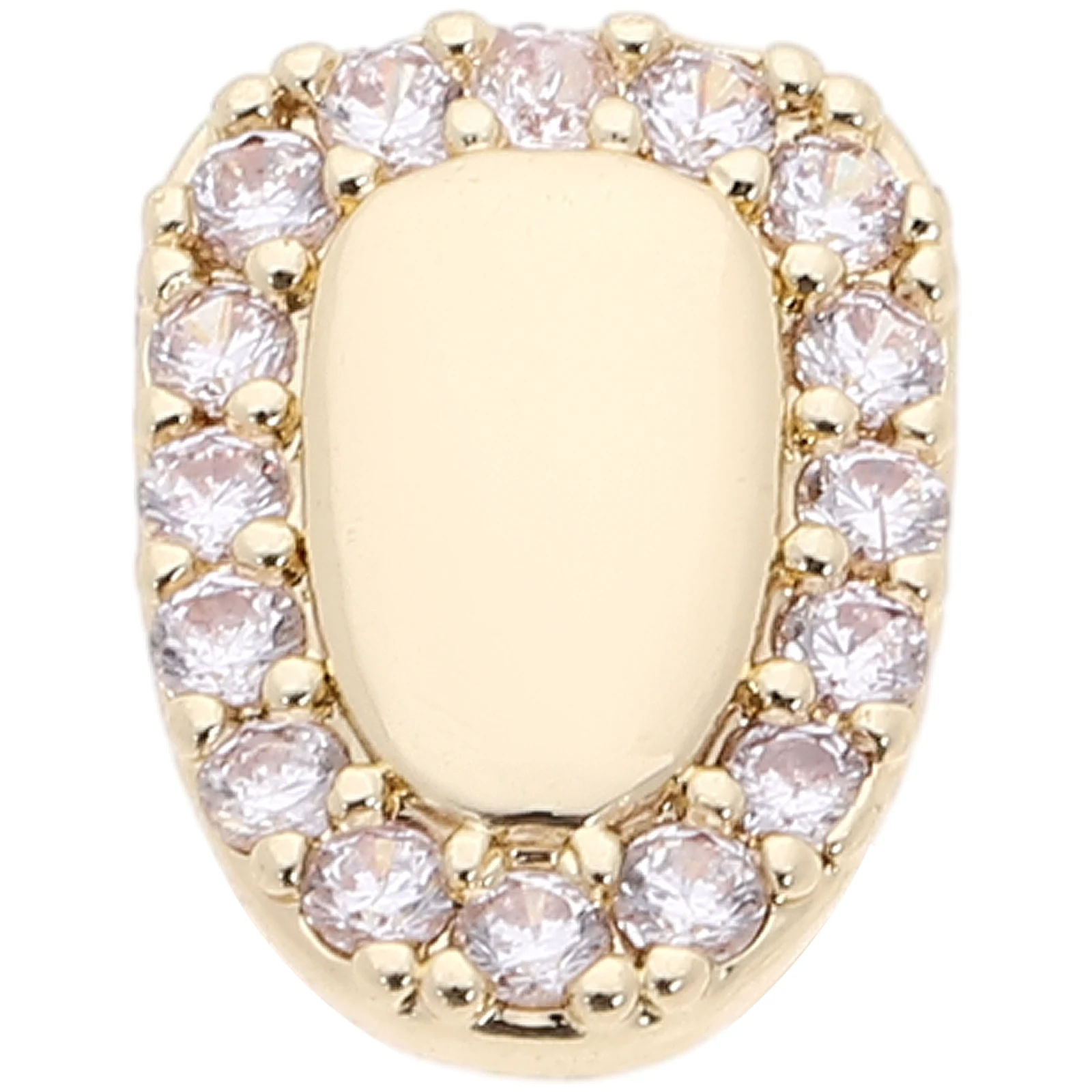 

Diamond Studded Teeth Grills Single Front Tooth Golden Copper Color Lightweight Fashion Hip Hop Accessories Mouth Grill Jewelry