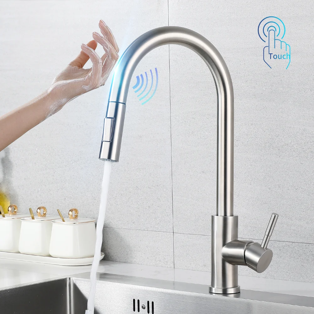 

Smart Touch Kitchen Faucets Crane For Sensor Kitchen Water Tap Sink Mixer Rotate Touch Faucet Sensor Water Mixer KH-1015