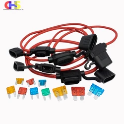 1pcs With 18/16/14/12/10AWG Wire Cable 32V Mini Small Medium Waterproof Auto Car Fuse Holder 1A 2A3A 5A 7.5A 10A 15A 20A 30A 40A