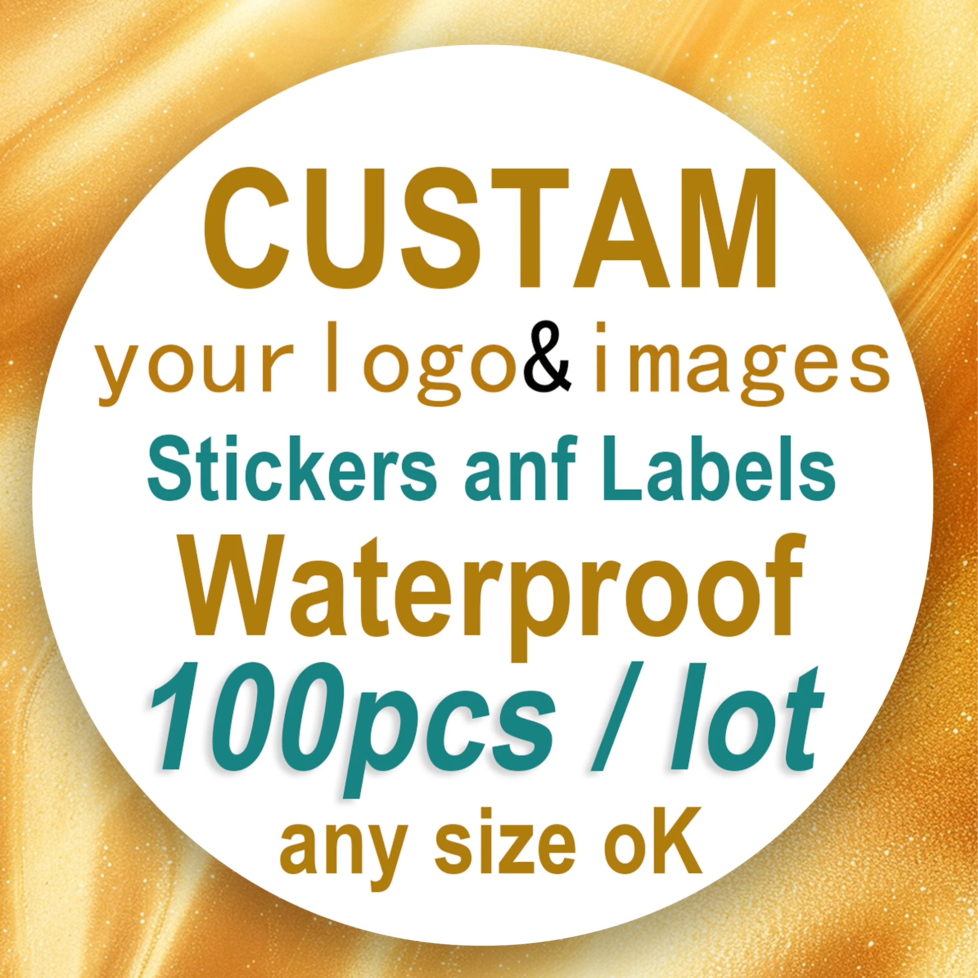 

95-100pcs Custom stickers and company logo personalized labels, waterproof and design your own labels,birthday wedding stickers