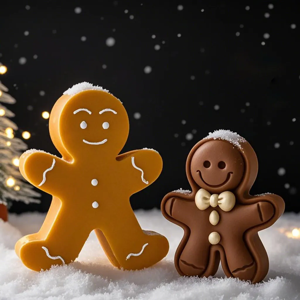 DIY Cartoon Gingerbread Man Silicone Candle Mold Christmas Cookie Chocolate Baking Tool Handmade Soap Candle Making Supplies view 5