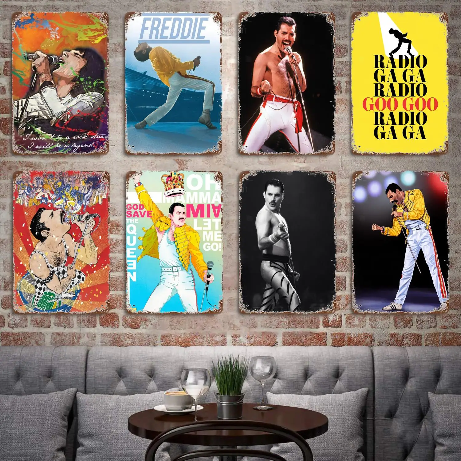 Freddie Mercury Singer Decor Poster Vintage Tin Sign Metal Sign Decorative Plaque for Pub Bar Man Cave Club Wall Decoration