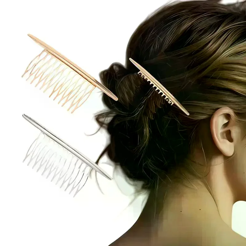Elegant Metal Hair Combs For Women Girls Fashion Shiny Hair Clip Pins Hair Styling For Women Comb Pin Female Hair Accessories