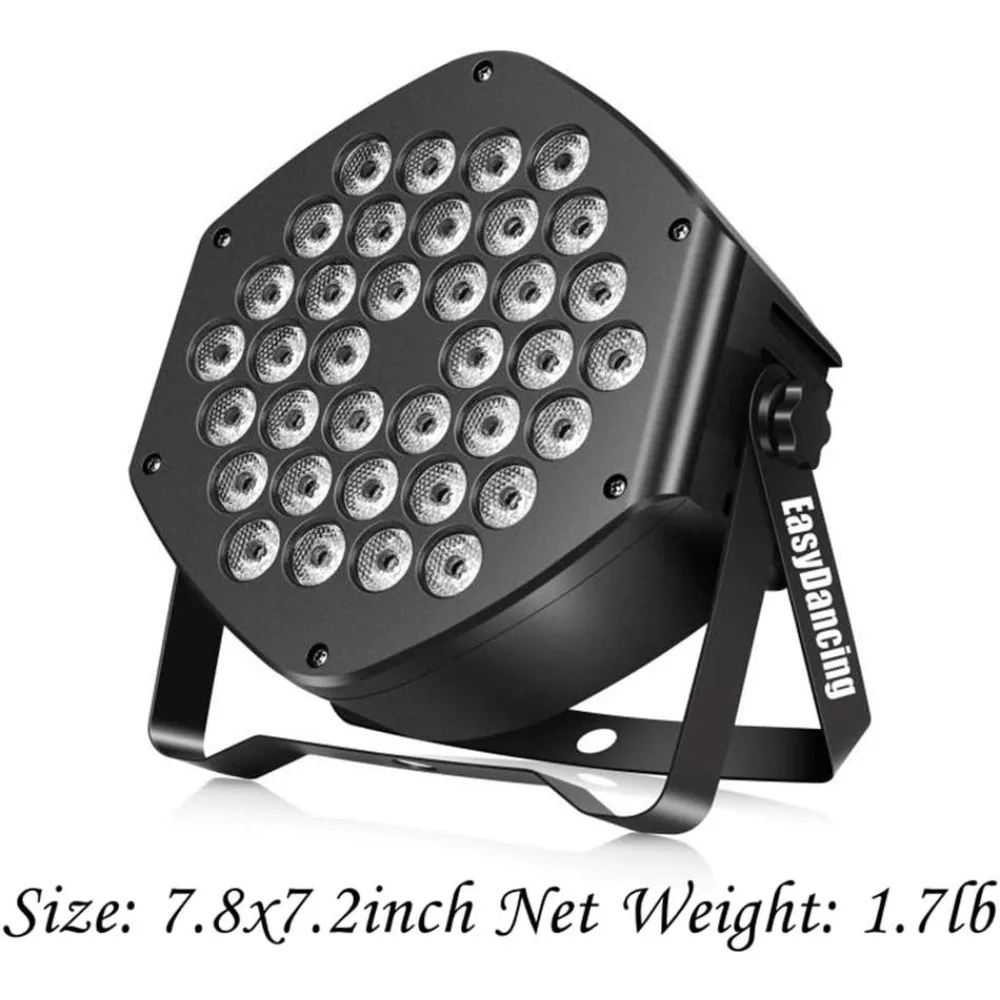 Stage Lighting, 36x1W LED Par Light RGB 7 Channel with Remote for DJ KTV Disco Party (4pcs)