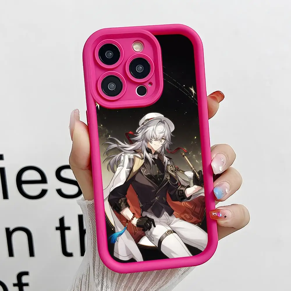 

HSR JingYuan Phone Case for iPhone 17 16 15 14 13 12 11 Air Pro Max Plus Red Soft TPU Shockproof Cover