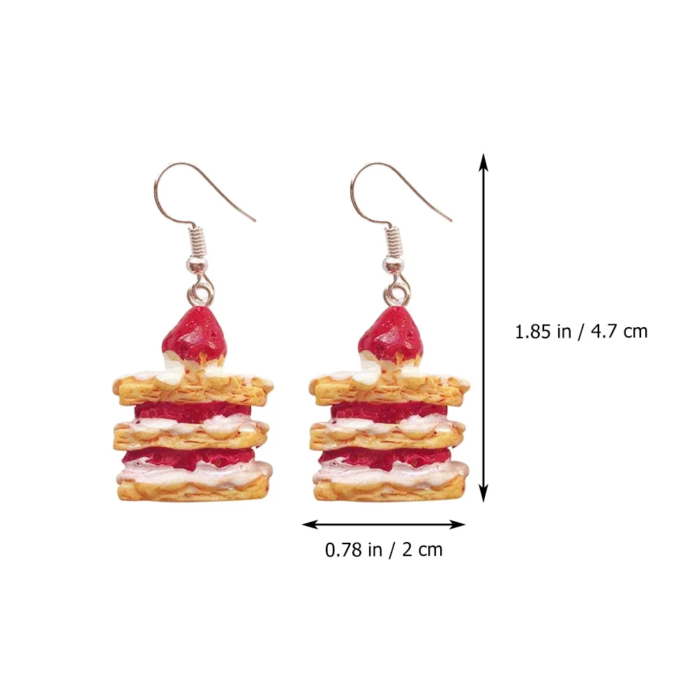 1 زوج محاكاة الفراولة أقراط الحلوى على غرار المتدلي للنساء الإبداعية الأذن مجوهرات مضحك شخصية قطرة العصرية