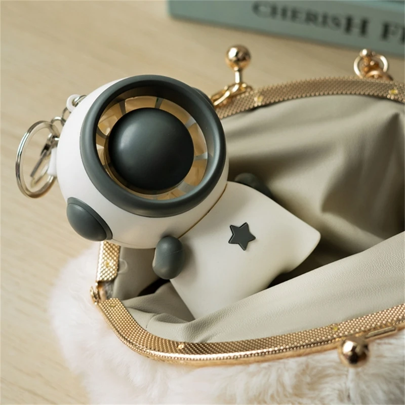 Ventilador Astronaut Pocket Backpack Keychain USB Charging Outdoor Fan Keyring Dropship