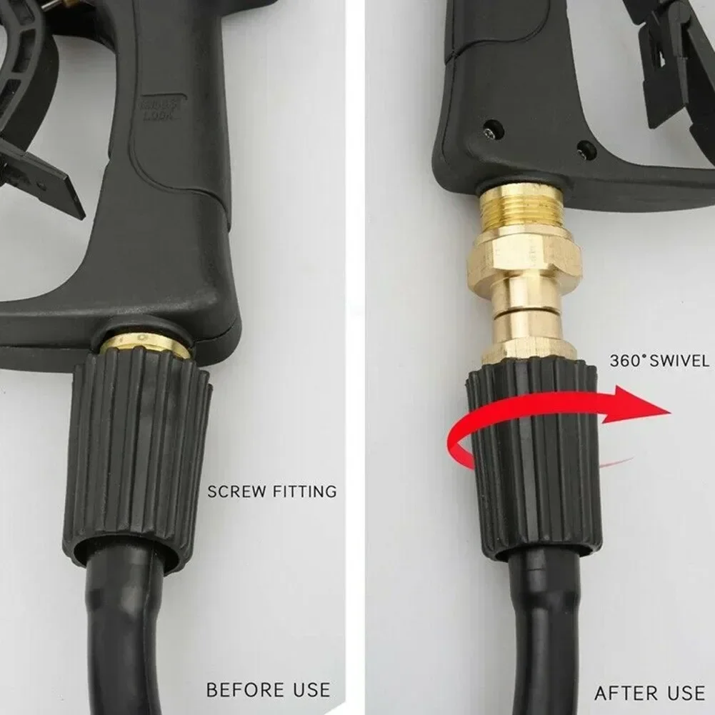 

Новые латунные мойки высокого давления, поворотный соединитель, фитинг для шланга M22, резьба 14 мм, вращение на 360 градусов, соединитель для шланга-распылителя