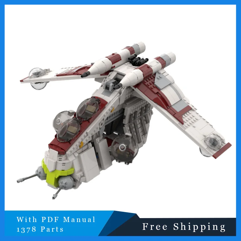 

1378PCS Star Battle Series Famous Republic Gunship Building Blocks Creative Bricks Model Children DIY Assembly Display Toy Gifts