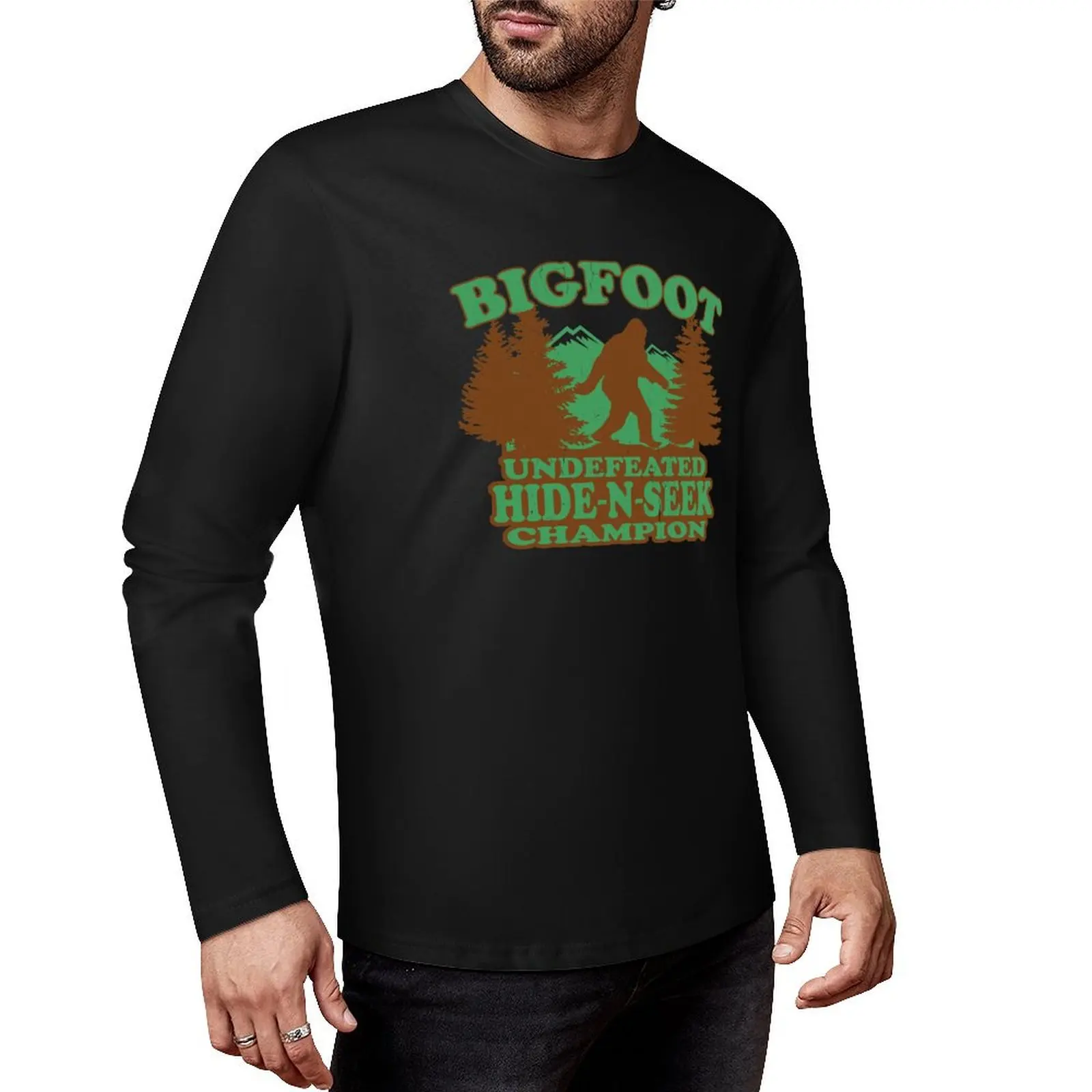 Bigfoot Hide N Seek Champion (vintage distressed) Long T-Shirt new edition t shirt graphics t shirt mens clothes