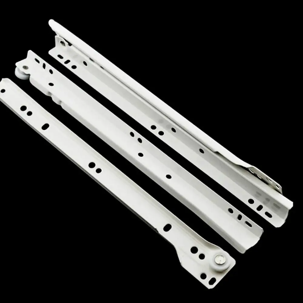 1Pair Mute Clothing Two Section Two Cabinet Rails Computer Table Chute Cabinets Keyboard Roller Drawer Track Slides