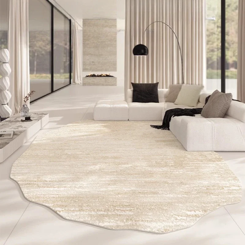 

Cream Style Irregular Carpet Minimalist Light Luxury Living Room Carpets Soft Bedroom Rug Machine Washable Balcony Rugs Alfombra