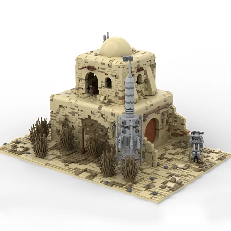 [1805 Pieces] Tatooine-Style House Building Model, Modular Design with Interior, Suitable for Adults and Teens building blocks