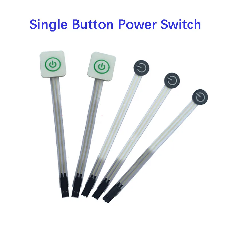 1PC 1key Single-key Power Membrane Button With PVC/PET Control Panel For DIY Accessories Membrane Switch Buttons Ribbon Cable