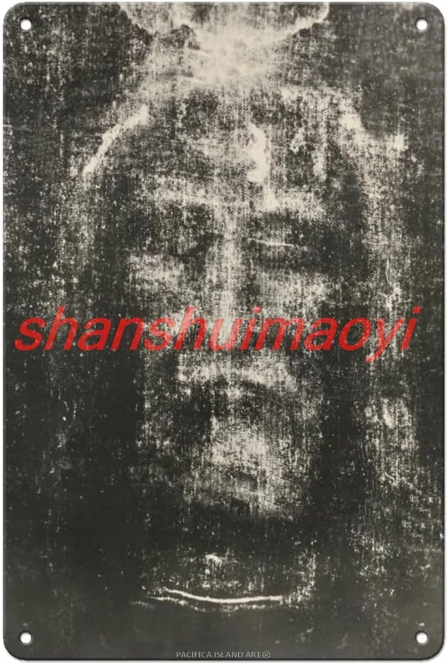 The Shroud of Turin (Sindone di Torino) - Turin Shroud (Sacra Sindone) - Vintage Religious Art by Secondo Pia c.1898-8 x 12 SHAN