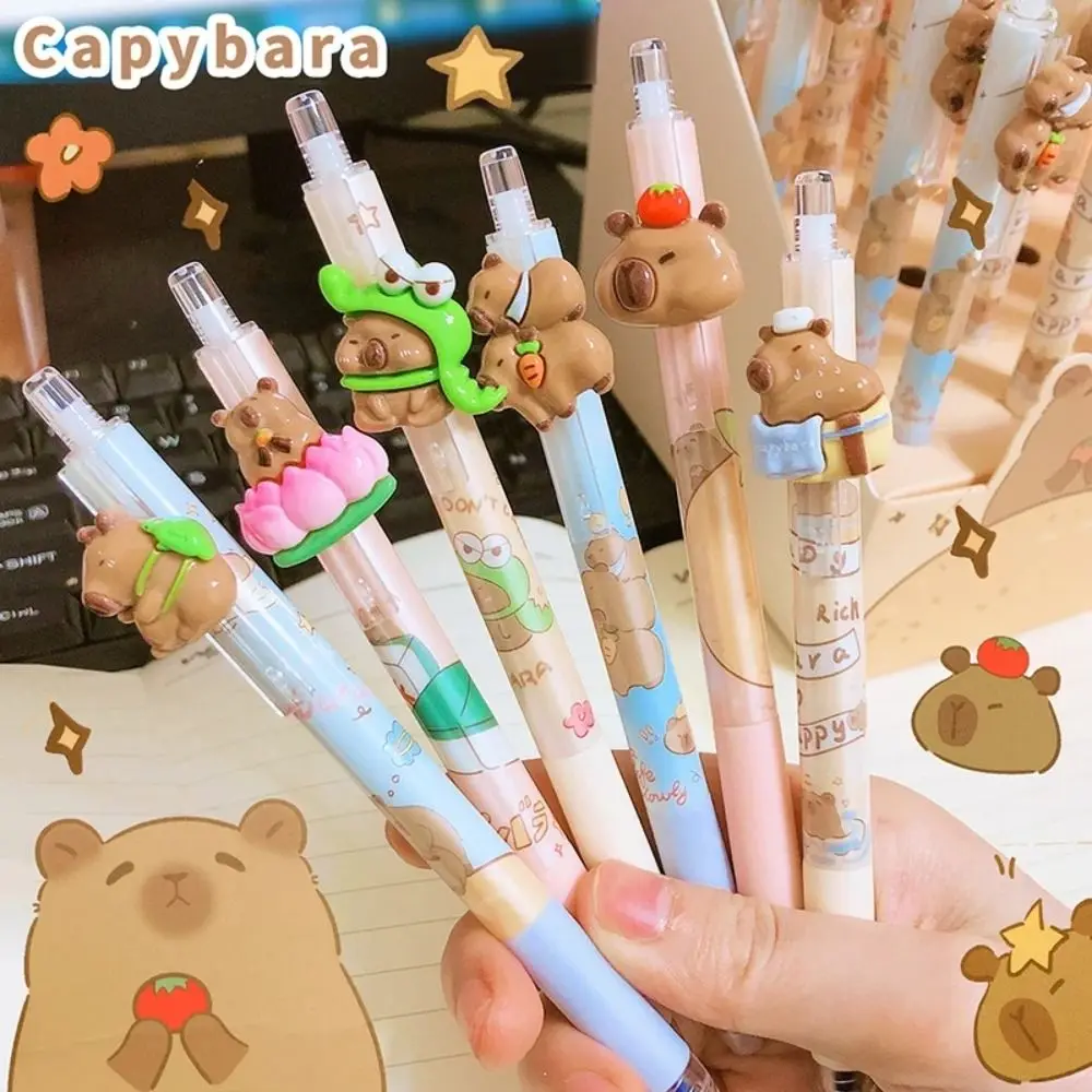 Kawaii Cartoon Capybara Gel Pen School Office Supplies Stationery Gift Students Cute pens pretty aesthetic