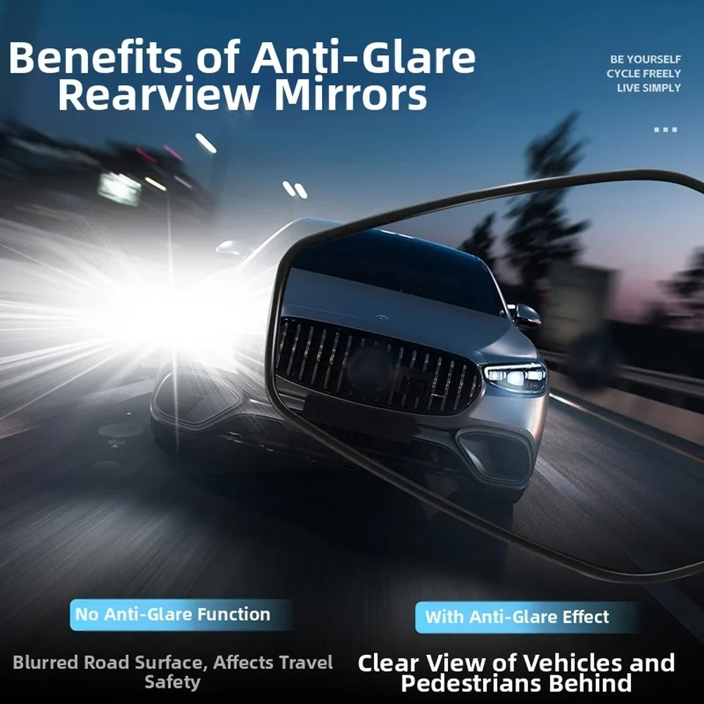 Bicycle Rearview Mirror With 360 Degree Adjustable Anti Glare Convex Lens Shockproof Design For Daily Cycling Safety