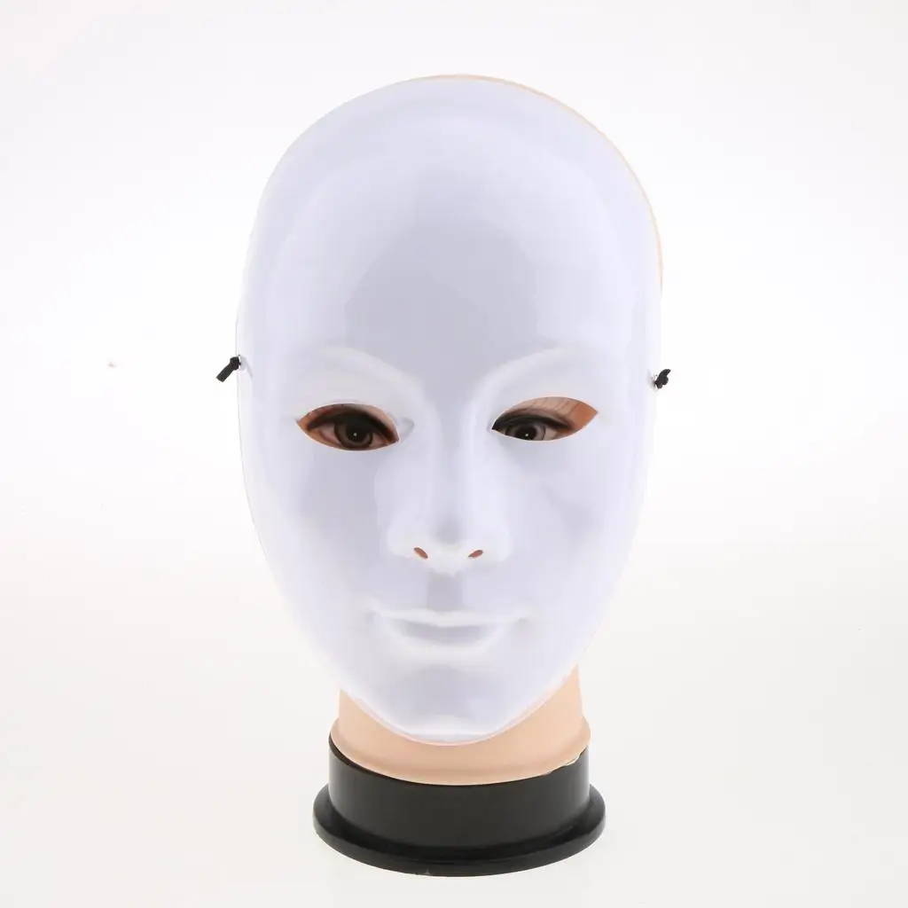 White Adult Mask Blank Male Mask Halloween Costume Unpainted Mask