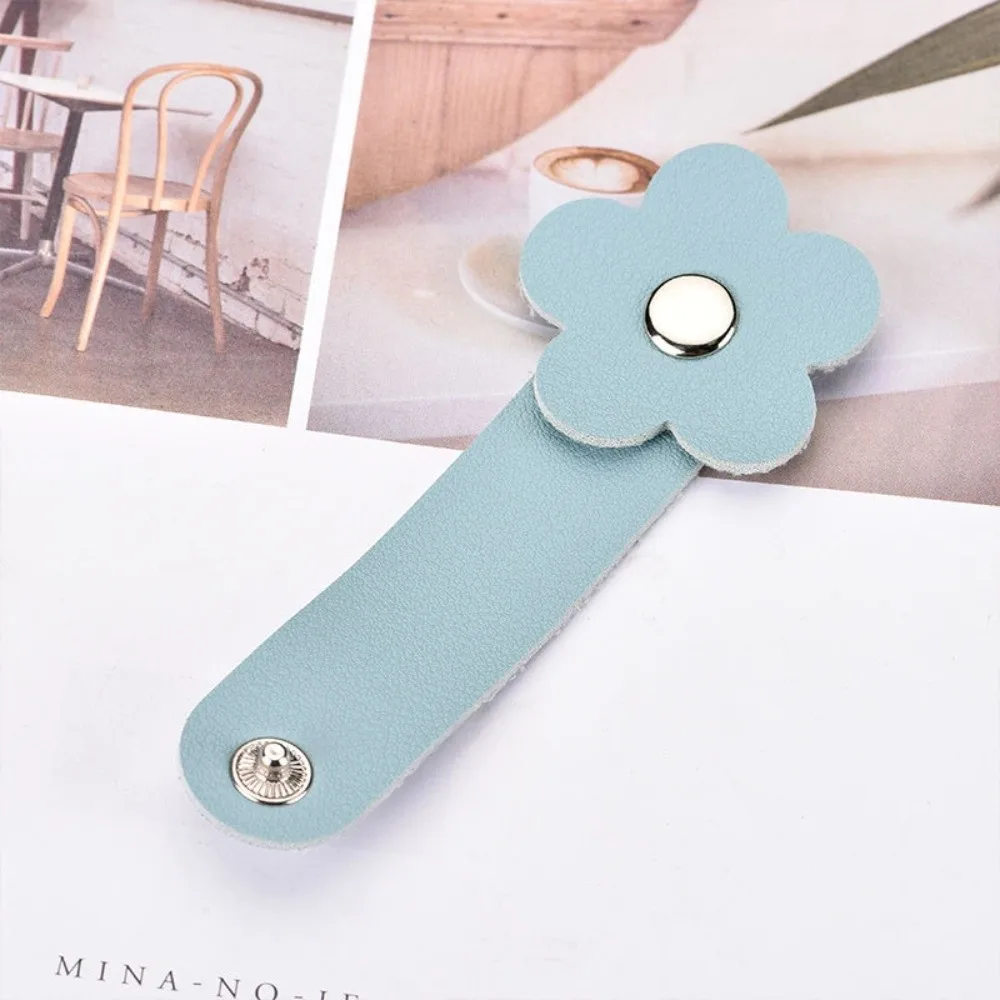 

Аксессуары, кожаное устройство для намотки кабеля с цветком, портативные многоразовые кабельные стяжки для передачи данных, кабель для передачи данных, шнур для наушников