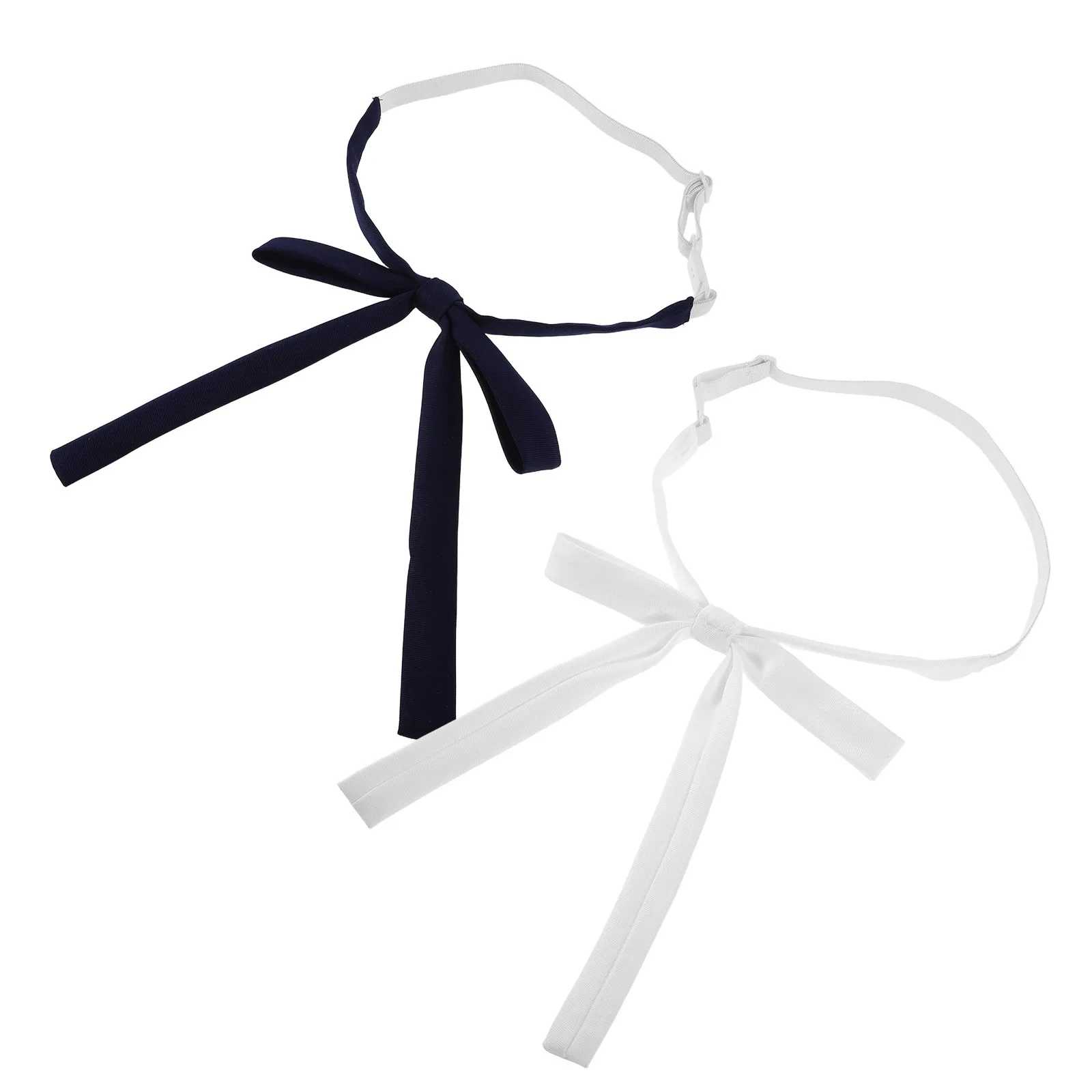 

2Pcs Narrow Bow Ties Japanese Style Uniform Pre-Tied Adjustable Matte Ribbon for Women Girls School Casual Wear Necktie