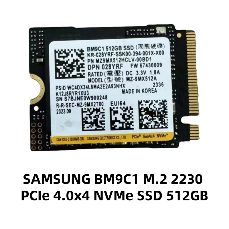 OEM سامسونج SSD PCIe 4.0 M.2 2230 BM9C1 512GB & M.2 2242 PM9B1 / PM9C1a 256GB & PCIe 3.0 M.2 2242 PM991a 128GB 256GB NVMe SSD