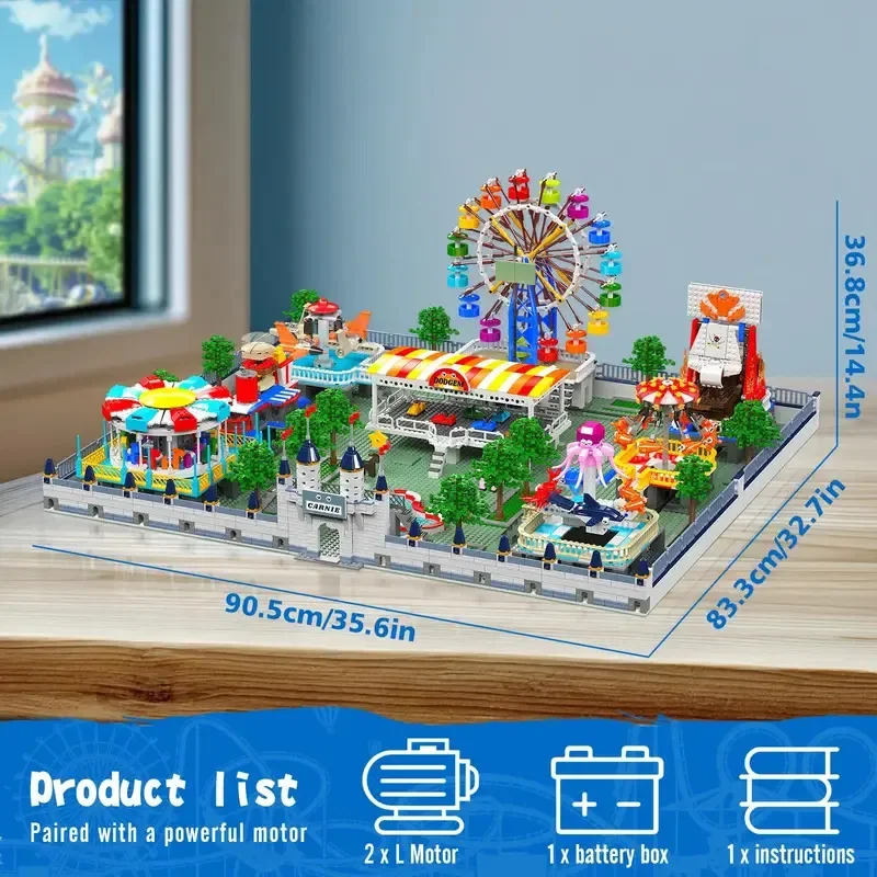 

Потрясающий конструктор Mould King 11022 «Парк развлечений»: гигантская модель-головоломка высокой сложности для сборки, креативный подарок на день рождения