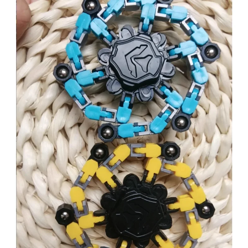 Transformable Chain Type Fidget Decompress Toy for Kids Stress Relief Fidget Spinner Random Color New Year Creative Gift