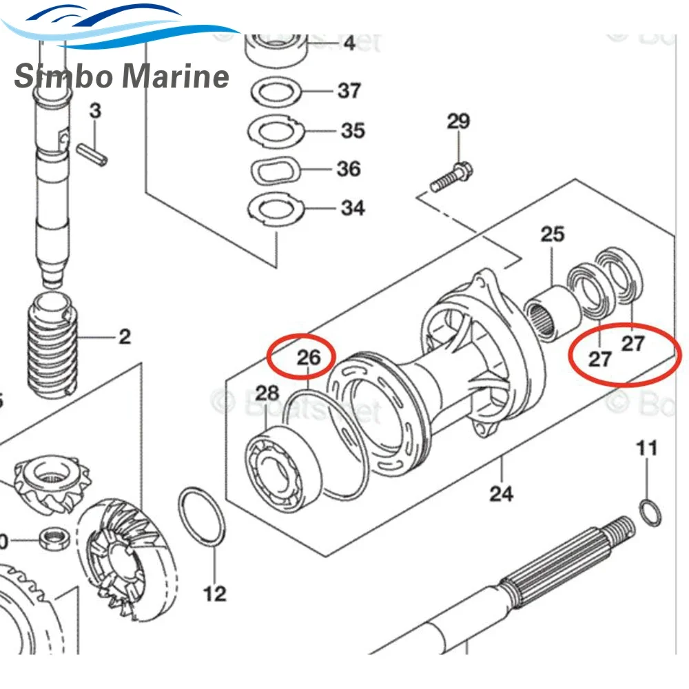 Compatible with Suzuki Lower Unit Seal kit Oil Seal 4 STROKE DF70 DF80 DF90 09282-25001 Outboard image 5