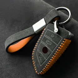 Luxury Suede Leather Car Remote Key Case Cover for BMW X1 X3 X5 X6 X7 F20 F15 F16 F48 G20 G30 Auto Keybag Protection Cover Shell