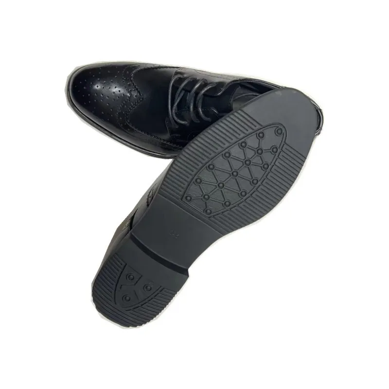 YIGER Men's Oxford Shoes Men's Black Brogue shoes New Genuine Leather Business shoes Top layer Cowhide Japanese and Korean Style