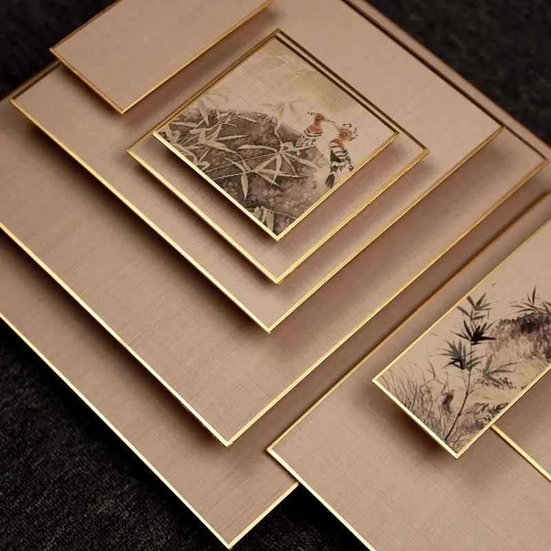 

1Pcs Premium Silk Satin Xuan Paper Card - Thickened Textured for Chinese Gongbi Painting, Calligraphy & Art