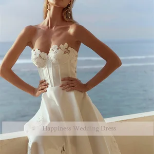 New Bear Fashion Sleedless Sleeve With Lace Skirt The Backless Zipper Wedding Wedding Wedding Dress Line 6 Main Sales Selling Wedding Dress - №4