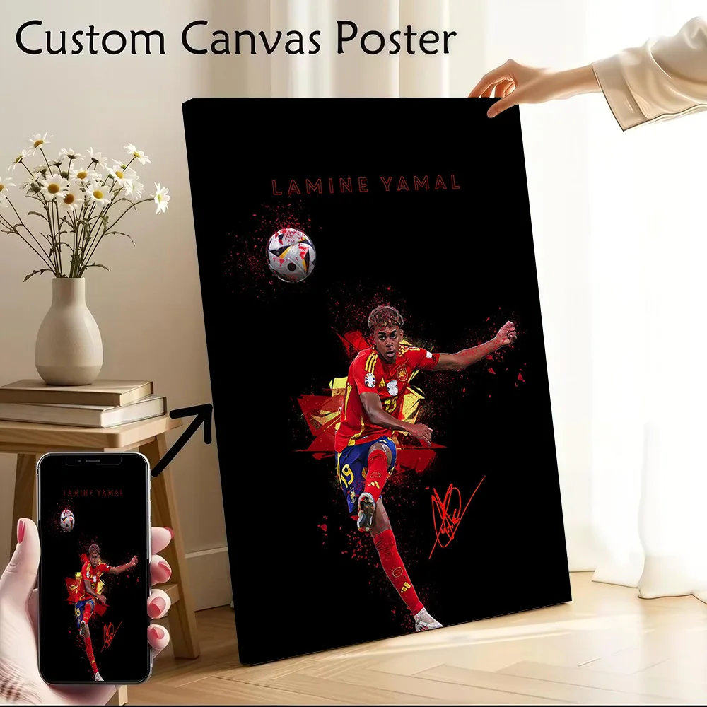 Lamine Yamal Canvas Poster Customizable Pictures Wall Art Canvas Painting for Living Room Decoration Gaming Decorative Picture