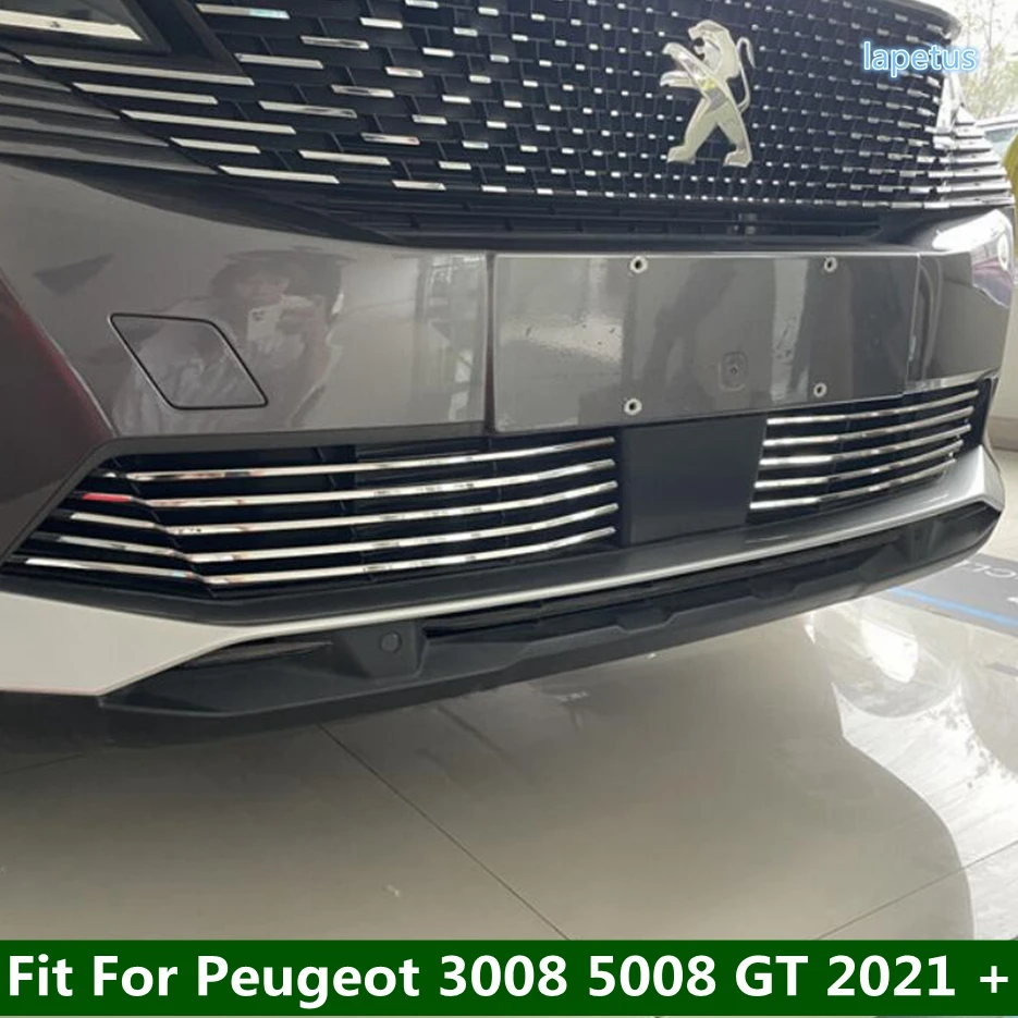 

Car Accessories Front Under Bumper Mesh Center Grille Grill Moulding Strips Cover Trim Fit For Peugeot 3008 5008 GT 2021 - 2023