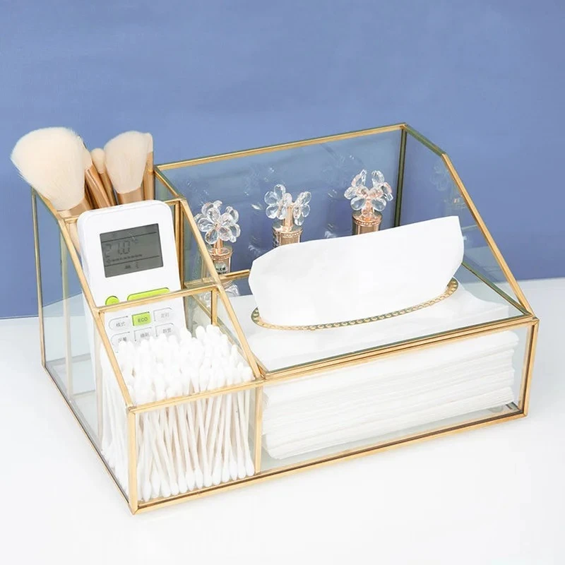 

Стеклянная коробка для салфеток, настольный пульт дистанционного управления, многофункциональная коробка для хранения, косметический органайзер, шкатулки для драгоценностей, ведро для хранения, домашняя полка