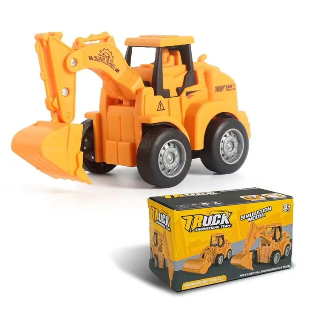 Durable Plastic Engineering Vehicle Model Press Sliding Simulation Model Excavator Bulldozer