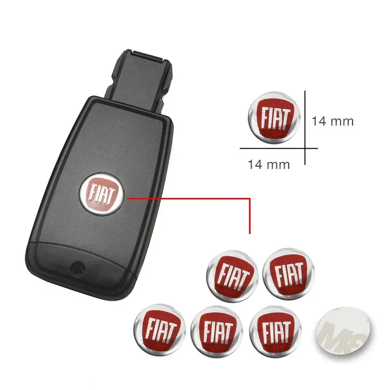5/10Pcs Car Aluminum Remote Key Emblem Stickers For FIAT  Abarth 500 Tipo  Punto Ducato Stilo Palio Bravo Pondo