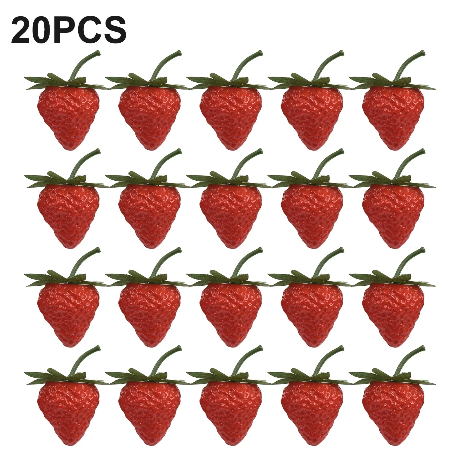 

Table Decorations Artificial Strawberries， 20pcs Decor Fake Fruit For Display Lifelike Restaurant S/l New Best