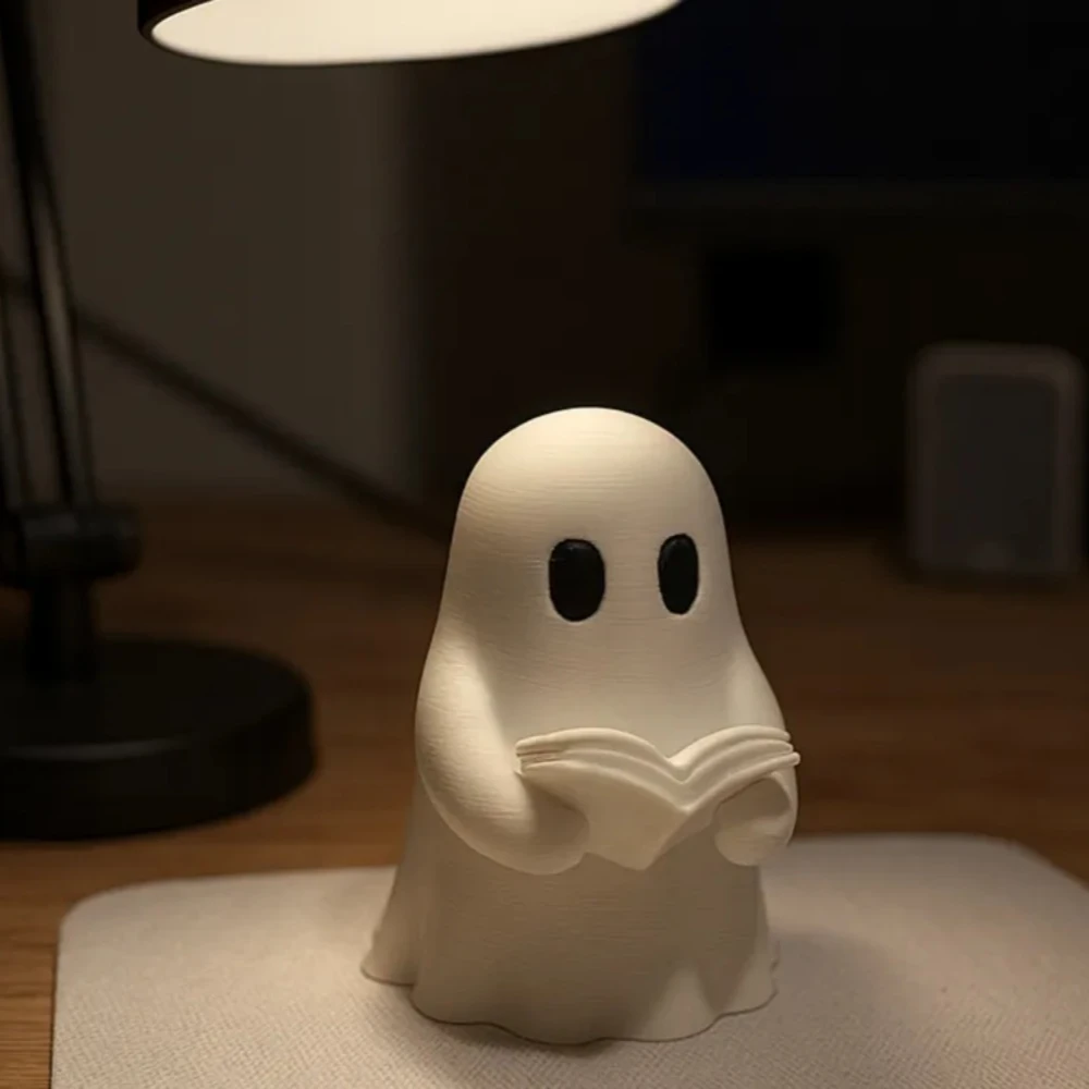 Halloween Reading Ghost Statue, Ghost Reading Book Decoration, Cute Bookworm Reading Statue, Home Decor for Living Room, Room, Desktop, Halloween Party Decorations, Props, Accessories, Perfect Halloween Gift, Home, Office, Library - Perfect Gift for Readers and Book Lovers, Holiday Desktop Decoration, Creative Design, Fine Craftsmanship